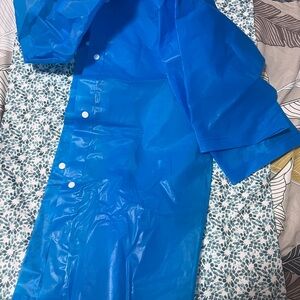 Bright Blue Snap-Front Raincoat